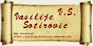 Vasilije Sotirović vizit kartica